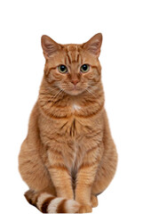 Obraz premium Cute white Maine Coon and British Shorthair kitten sitting isolated on a white background