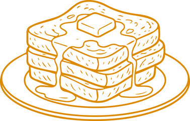 vector illustration food cake, cream, taco, coffee, burger, egg, pizza fries 