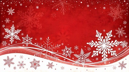 "Red Christmas Background Snowflake Border Winter Design"