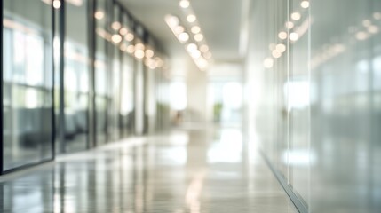 Modern Blurred Office Corridor Interior