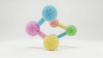 Vibrant and playful fluffy geometric figures dancing in a captivating animation, ideal for science, math, or innovative design concepts