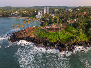 Aerial view of Coconut Tree Hill in Mirissa, Sri Lanka