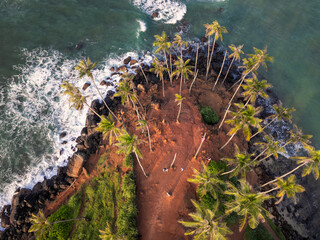 Aerial view of Coconut Tree Hill in Mirissa, Sri Lanka
