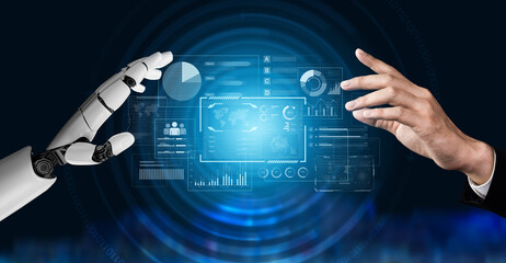 An AI assistant manages a business intelligence dashboard, providing automated data analysis. The system visualizes global metrics and team performance for strategic insights. Fermion