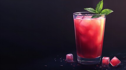 Refreshing summer cocktail recipe with mint and ice cubes for parties and happy hour drinks ideas