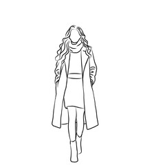 Chic Woman Wearing Long Coat and Stylish Outfit
 
