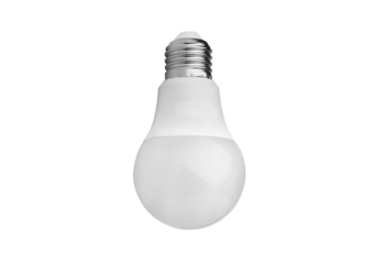 White led light bulb isolated on transparent background