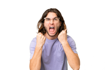 Young handsome man over isolated background frustrated by a bad situation