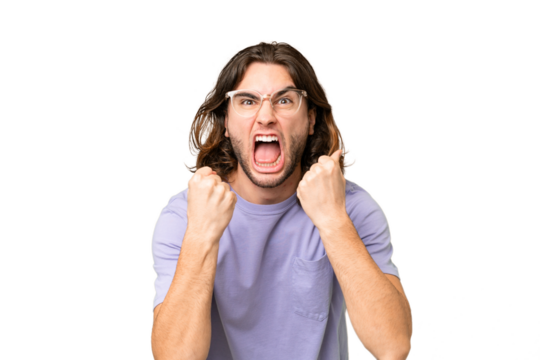 Young handsome man over isolated background frustrated by a bad situation - Powered by Adobe