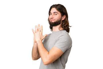 Young handsome man over isolated chroma key background scheming something