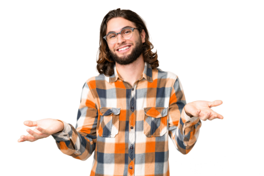 Young handsome man over isolated chroma key background happy and smiling