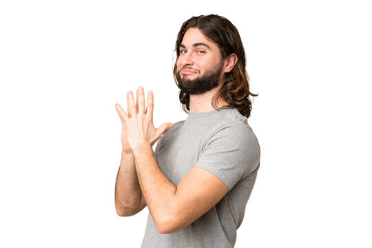 Young handsome man over isolated chroma key background scheming something
