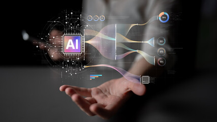 AI Assistant Brain Processor with LLM Technology, Big Data, Machine Learning, Generative AI for Business Support, Future Agentic AI Technology and Artificial Intelligence Prompt Engineering. Spline