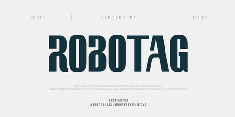Robotag, Abstract technology science alphabet lowercase font. digital space typography vector illustration design
