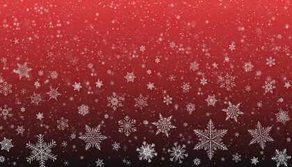 Falling Snowflakes on a Red and Black Gradient Background.