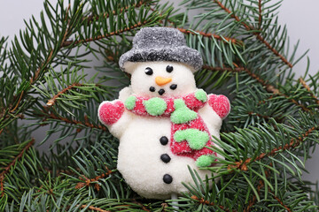 Un bonhomme de neige en guimauve