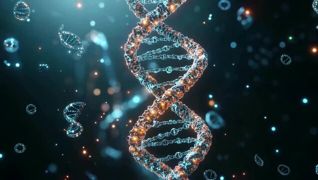DNA molecule structure in space - Powered by Adobe