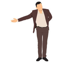 Businessman in action vector illustration on white background.