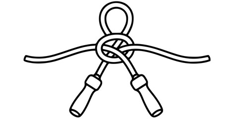 Continuous Line Jump Rope Knot Logo Vector