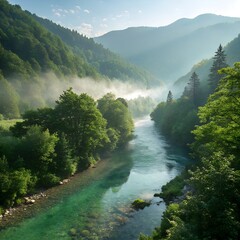 waterfall in the mountains