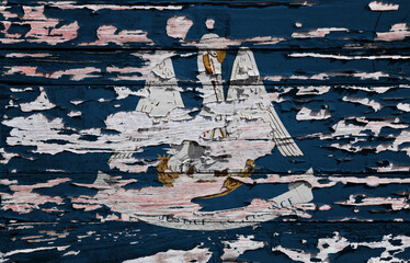 Flag of Louisiana on a wooden board