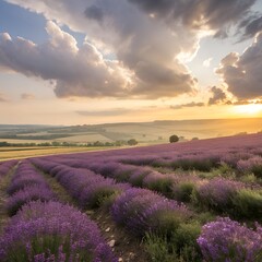 lavender field at sunset