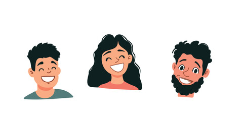 cheerful young adults in casual clothes