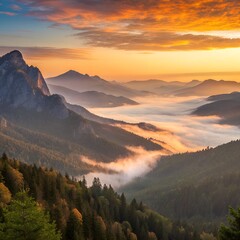 sunrise in the mountains