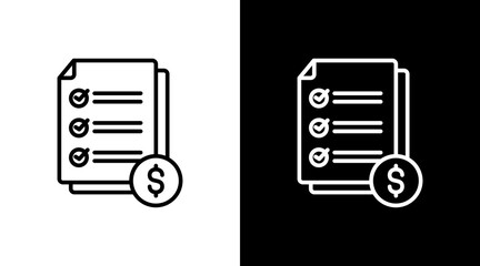 Financial Planning White Icon Set Design