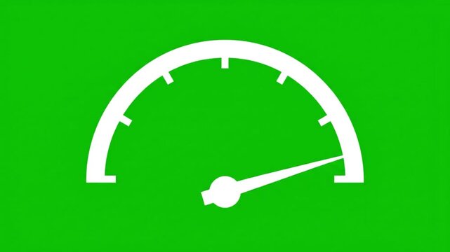 Gauge Car Speed Odometer Meter Green Screen Chroma Key, Dial Animation 4k Video