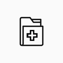medical file icon silhoutte vector template