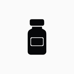 medicine bottle icon silhoutte vector template