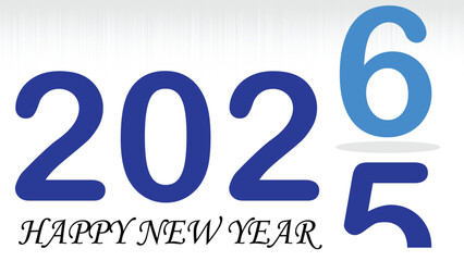 Creative Vector Illustration of the Year 2026 Passing from 2025 in Blue
