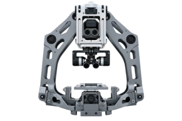 Modern mechanical stabilizer device concept for filming isolated with transparent background