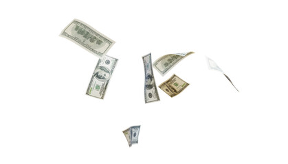 flying one hundred dollars bills isolated. falling 100 dollar bills isolated on transparent background. PNG Banknote floating dollar money. USA Currency Notes PNG, USA currency Notes Clipart