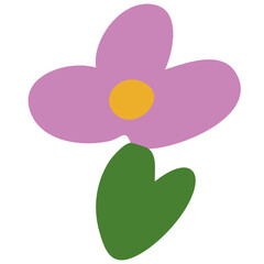 귀여운 두들 라인 빈티지 꽃