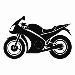 Fototapeta premium Motorbike vector clean black silhouette design white background