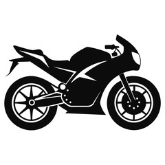 Fototapeta premium Motorbike vector clean black silhouette design white background