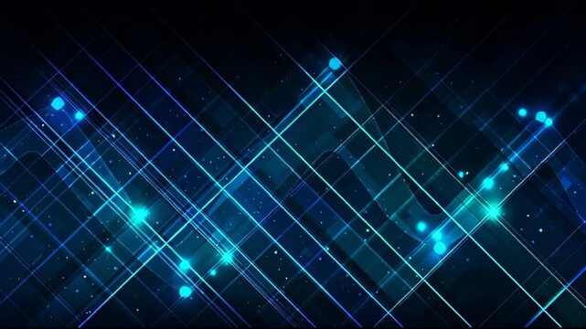 Futuristic blue grid with glowing elements creates a stunning tech background for your next project, perfect for presentations and digital art