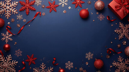 Festive Winter Wonderland: A festive array of ornaments and gift create a mesmerizing scene, with the elegant embellishments of the scene, creating a sense of joy and anticipation.