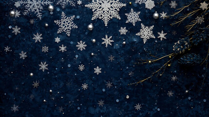 Winter Wonderland: A serene winter scene unfolds, adorned with delicate snowflakes, creating a mesmerizing backdrop. It's a vision of ethereal elegance.