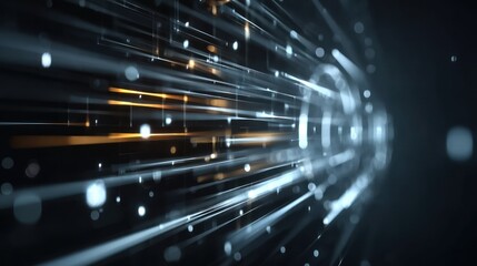 Abstract digital lines and dots futuristic data flow