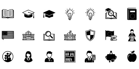 Open Book Graduation Cap Education Icon Vector