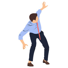 Cheerful and happy businessman standing on isolated white background.