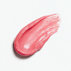 Fototapeta premium Pink peach beauty product sample with smooth texture