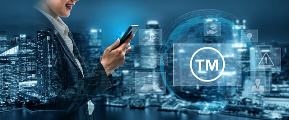 Trademark protection and legal compliance with TM icon, copyright law, patent check, intellectual property rights, and branding regulation enforcement Vouch