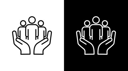Community Support White Icon Set Design