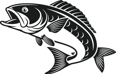 Fototapeta premium Vector cartoon illustration of a swimming tropical fish on a white background
