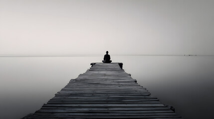 Solitude and Serenity on a Misty Pier