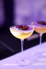 Creamy Tropical Cocktail in Elegant Glass